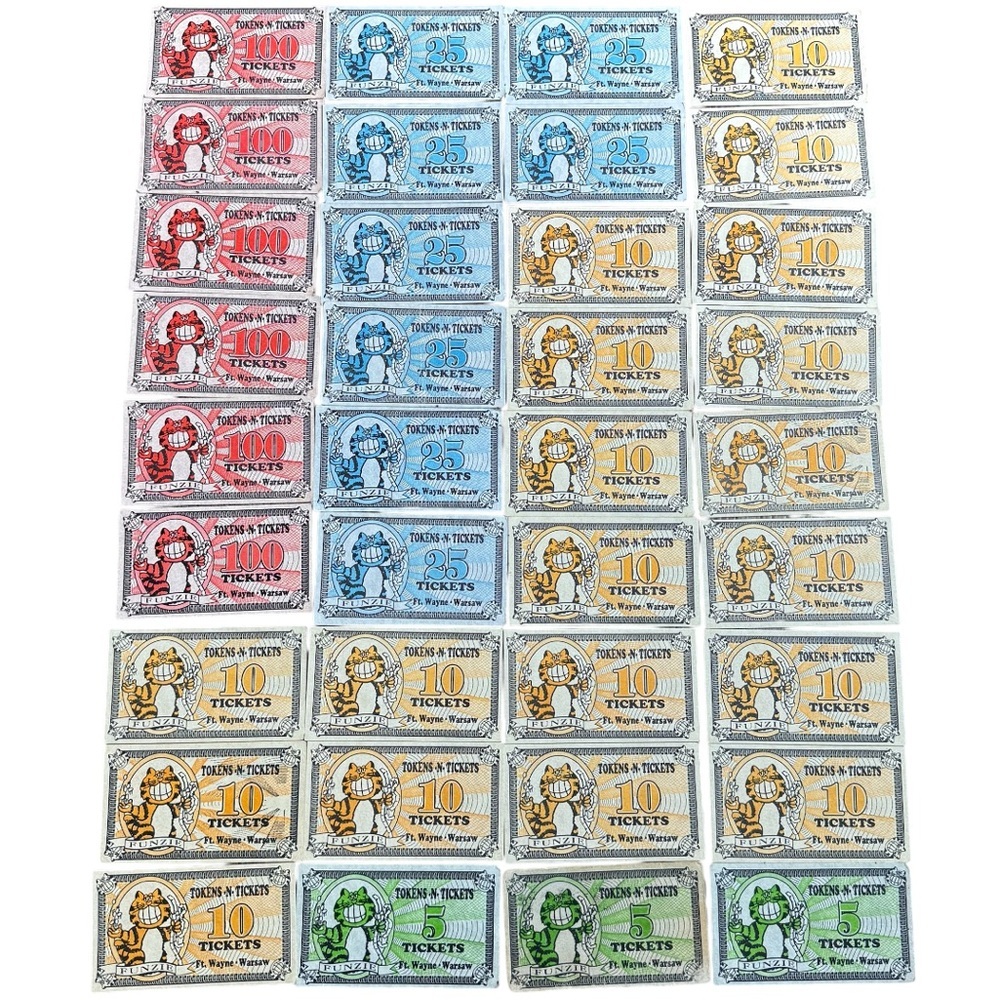 Tokens & Tickets Fort Wayne Warsaw Indiana tickets LOT 1,005